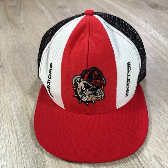 AJD Other - VTG 80s Georgia Bulldogs Snapback Hat College AJD Red White Trucker Cap USA